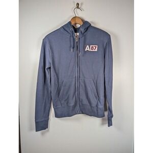 Aeropostale Full Zip Hoodie Women's Size Small Logo Spellout Patch Embroidered